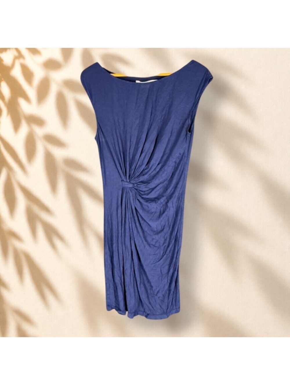 Max Studio Dress Women M Medium Blue Sheath Midi Sleeveless Round Neck Casual